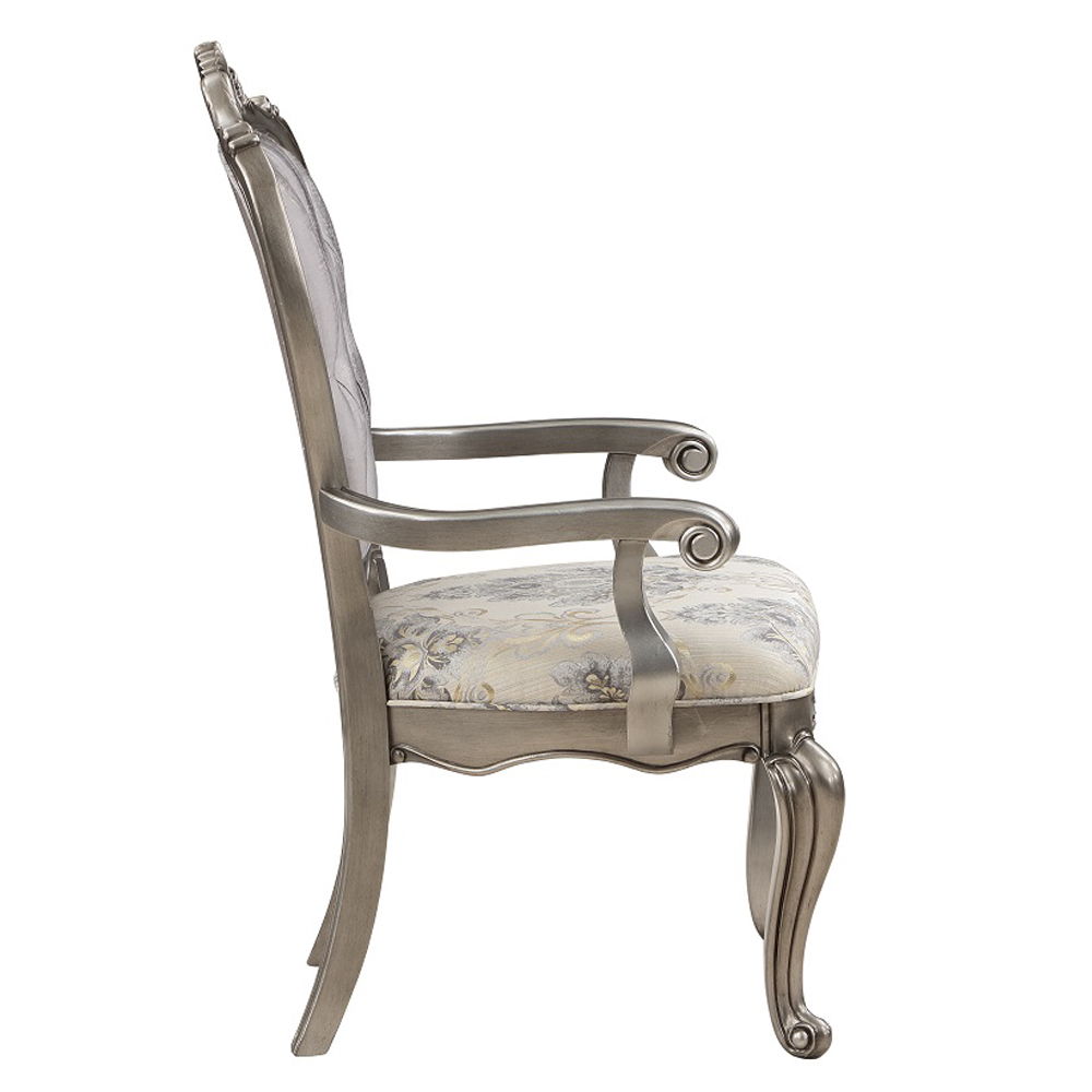 Ariadne - Arm Chair (Set of 2) - Velvet & Antique Platinum