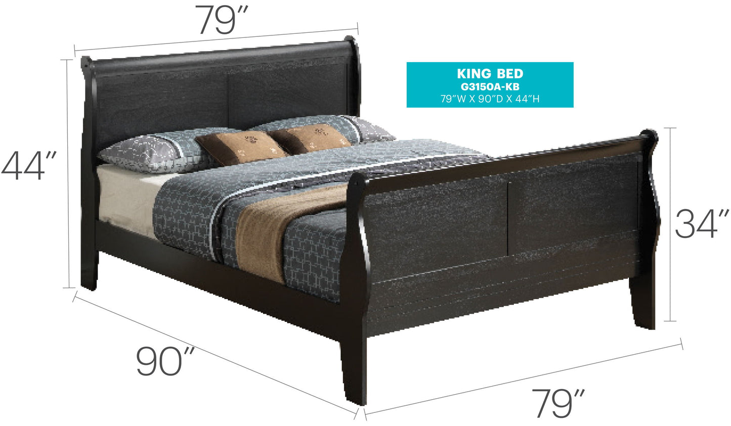 Glory Furniture - Louis Phillipe - Sleigh Bed