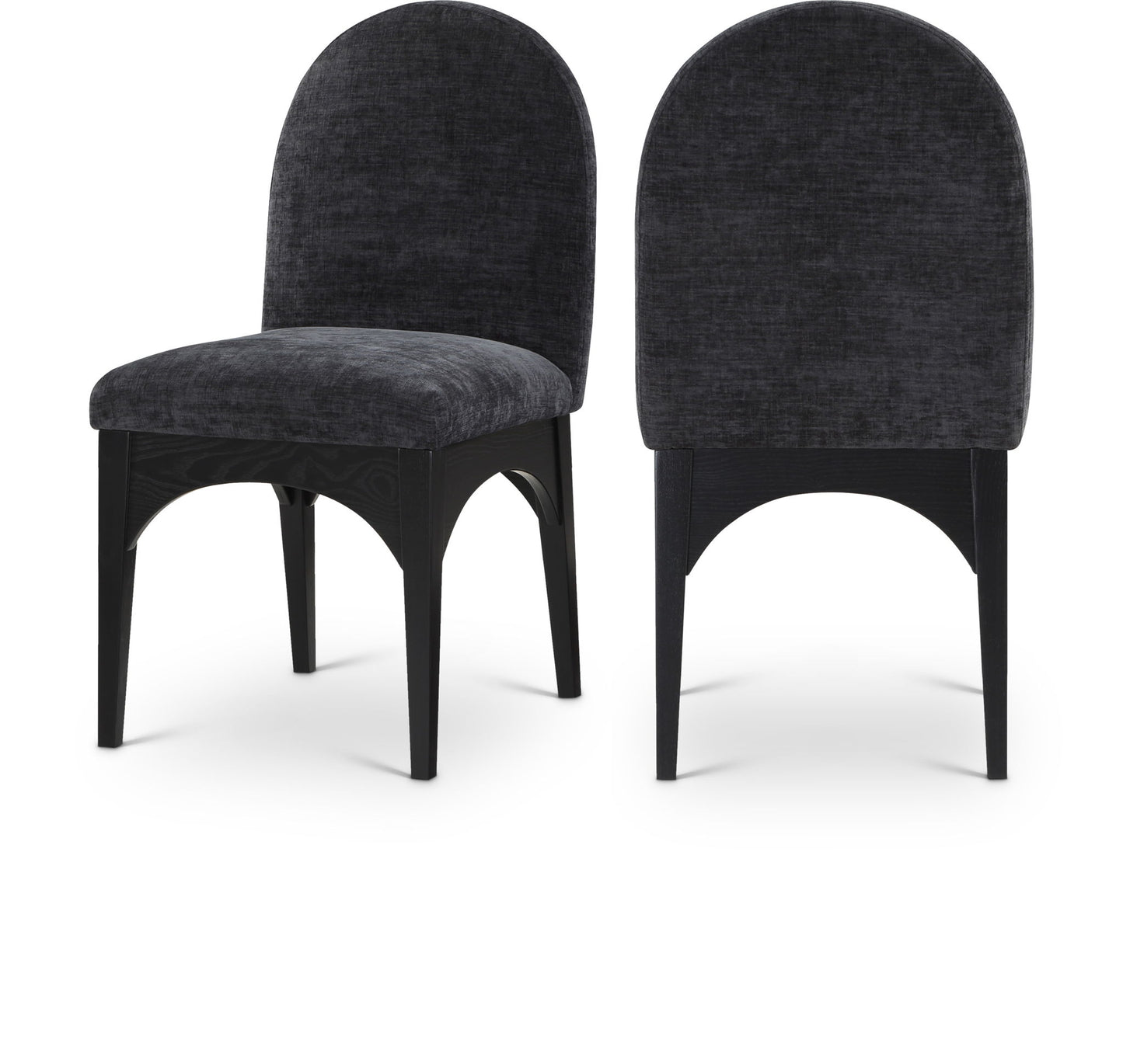 Waldorf - Chenille Dining Side Chair With Black Legs