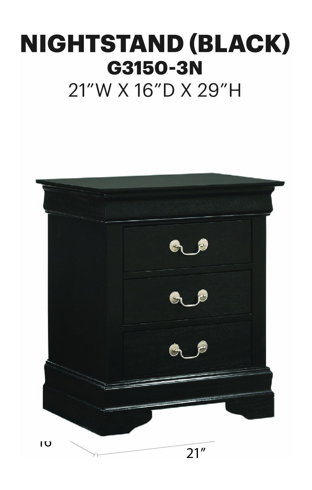 Glory Furniture - Louis Phillipe - Nightstand