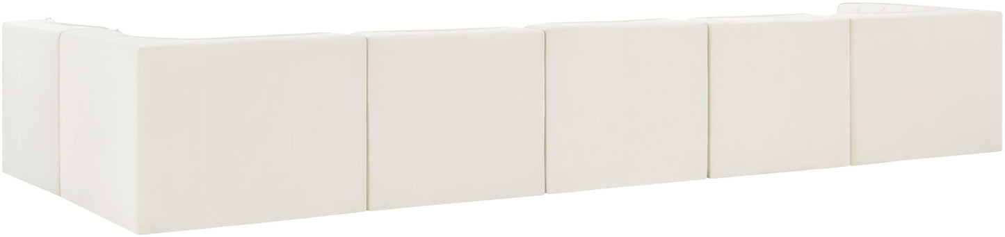 Rummi - Velvet Performance Fabric Upholstered 6 Piece Modular Sectional, L-Shaped (Right)