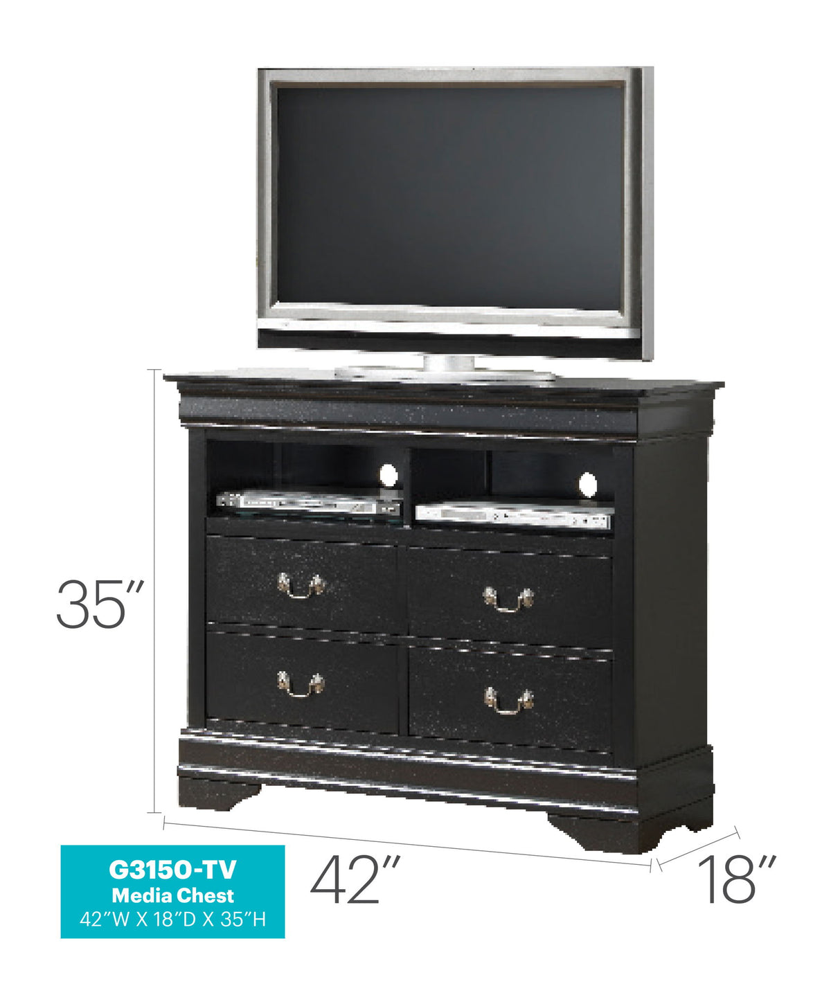 Glory Furniture - Louis Phillipe - Media Chest