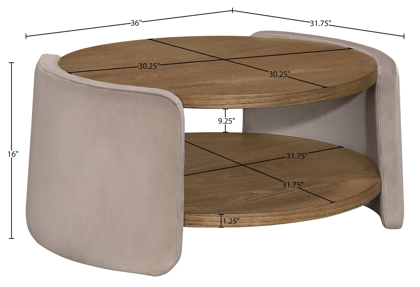 Wren - Velvet And Oak Veneer Coffee Table