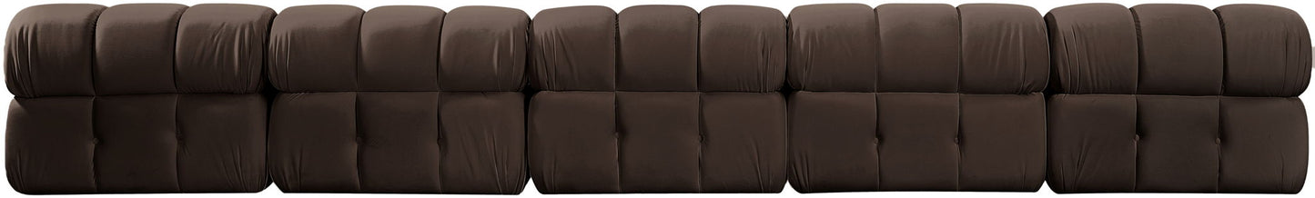 Orin - Velvet 5 Piece Modular Armless Sofa