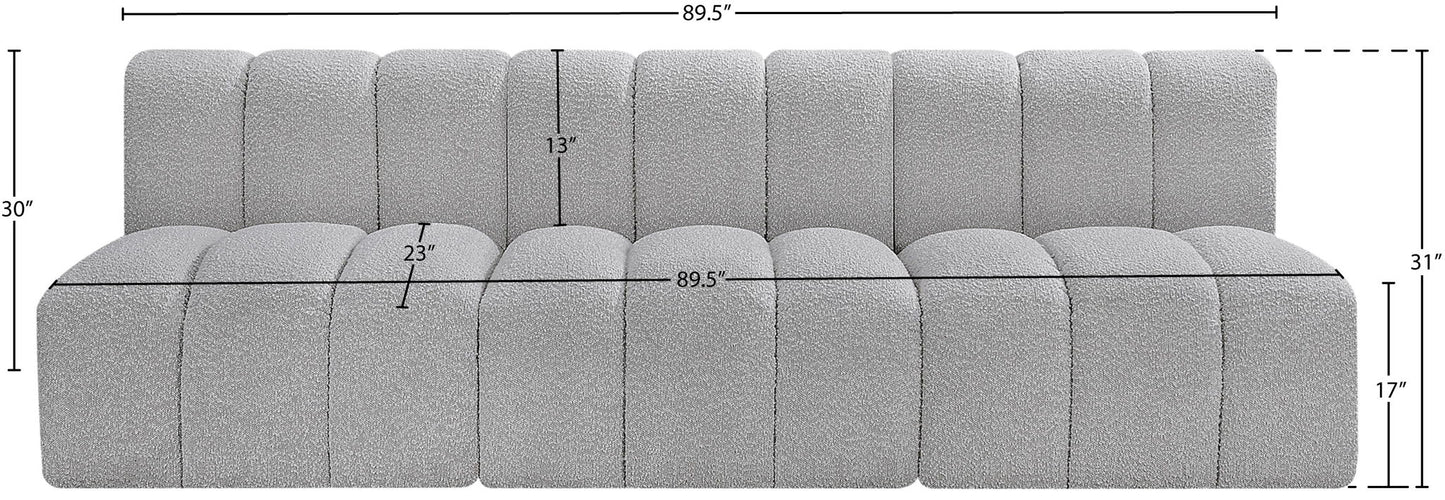Arc - Boucle Fabric 3 Seats Modular Sofa