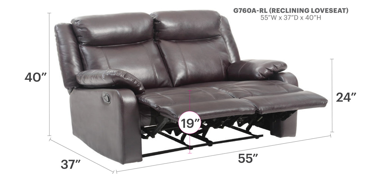 Glory Furniture - Ward - Double Reclining Loveseat
