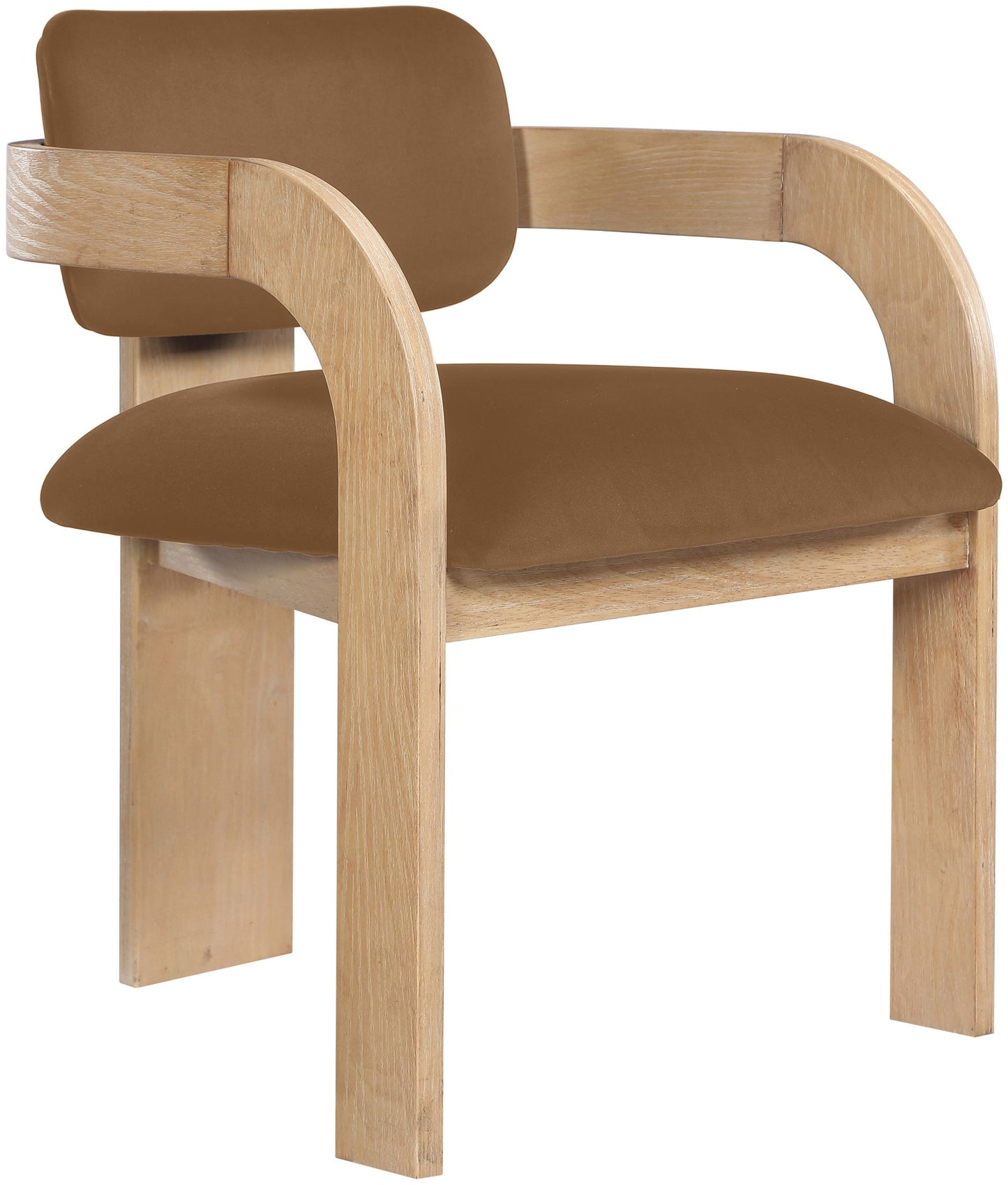 Cedra - Velvet Performance Fabric Upholstered Dining Chair (Set of 2) - Natural Frame