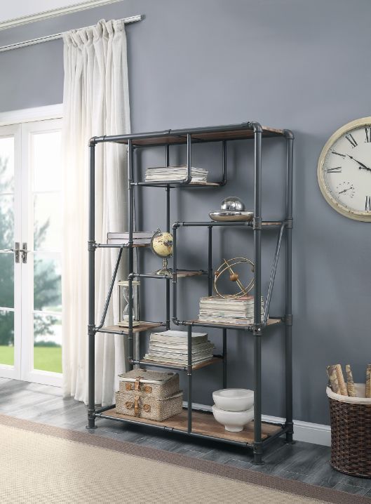 Brantley - Bookshelf - Antique Oak & Sandy Gray