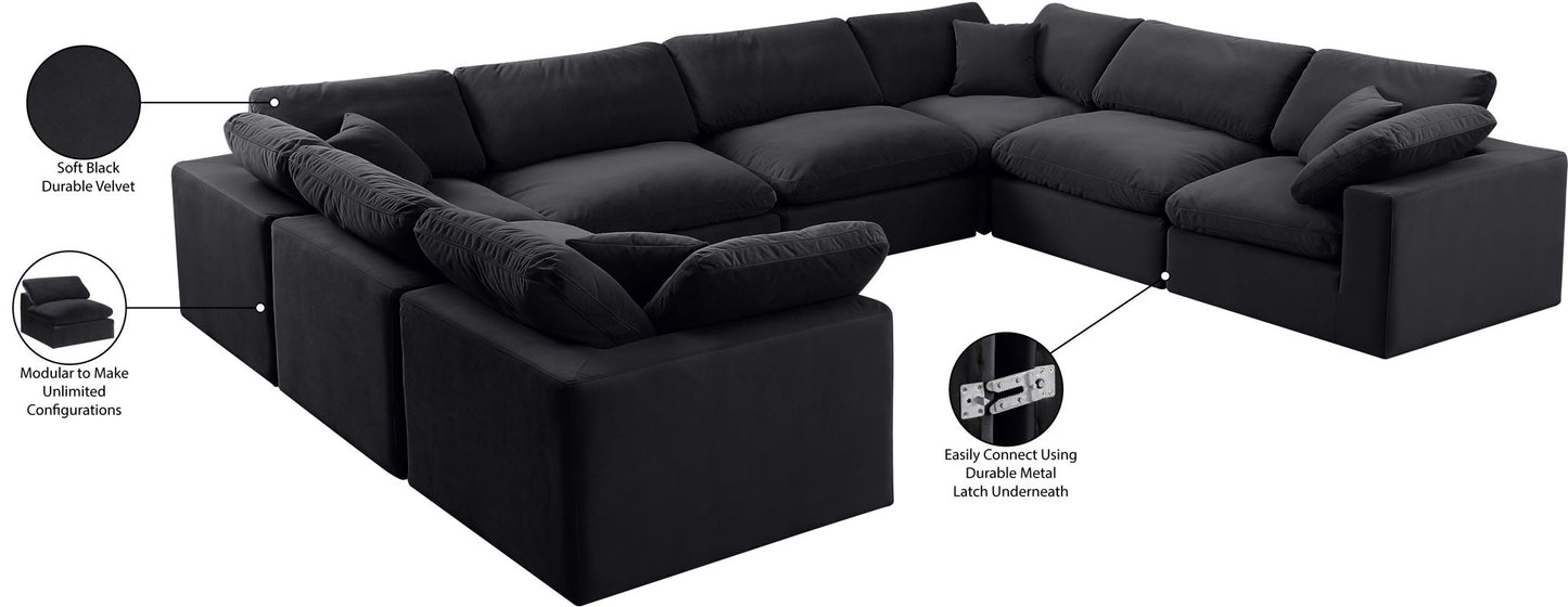 Comfy - 8 Piece Velvet Modular Sectional