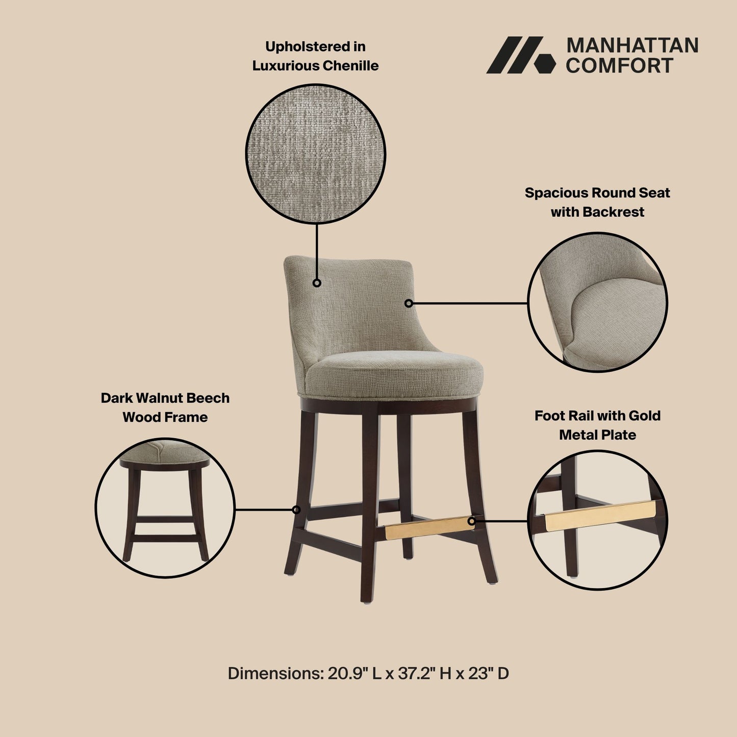 Manhattan Lucia - Counter Stool