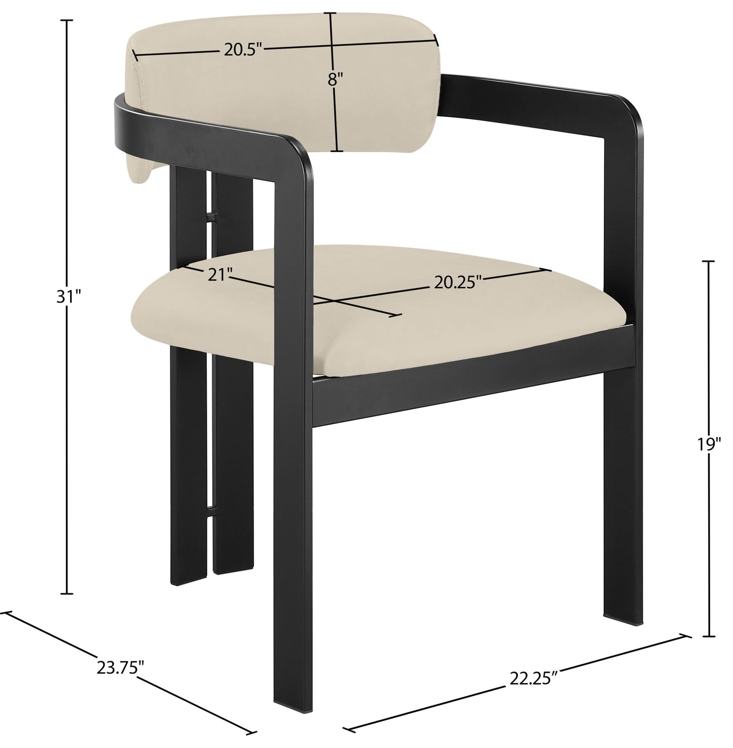 Aurum - Vegan Leather Upholstered Dining Chair With Graphite Black Base (Set of 2)
