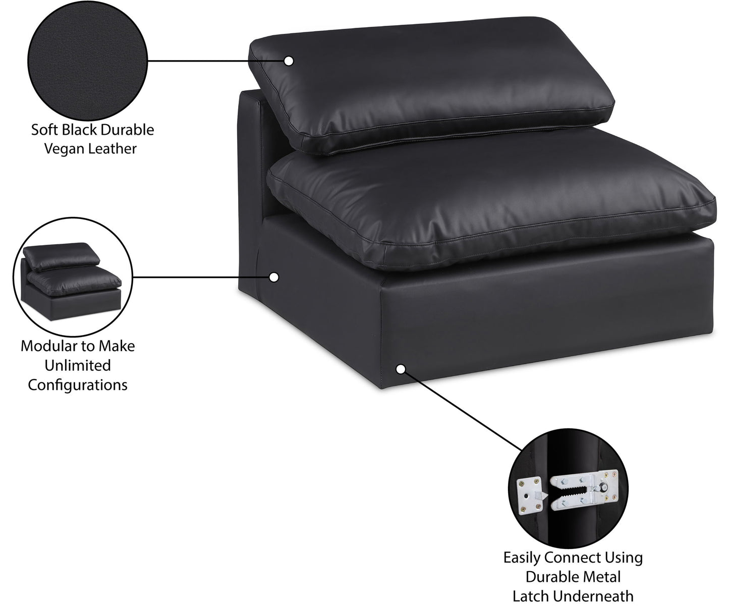 Comfy - Faux Leather Armless Chair