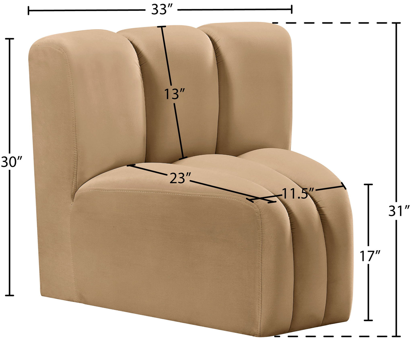 Arc - Velvet Curved Corner Chair