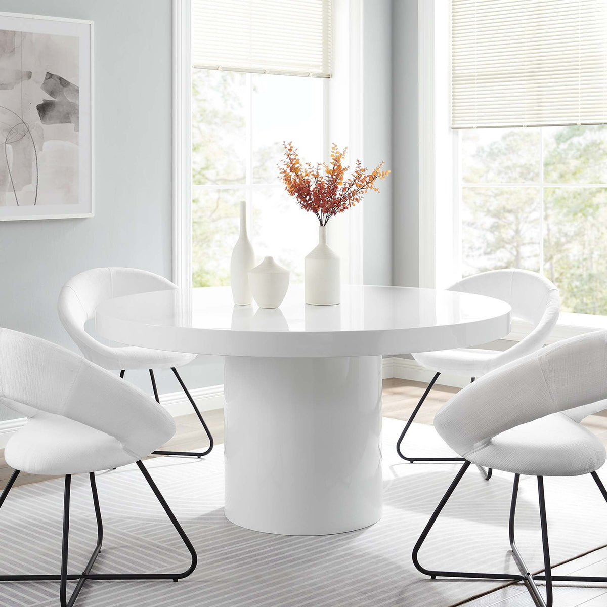 Gratify 60" Round Dining Table - White