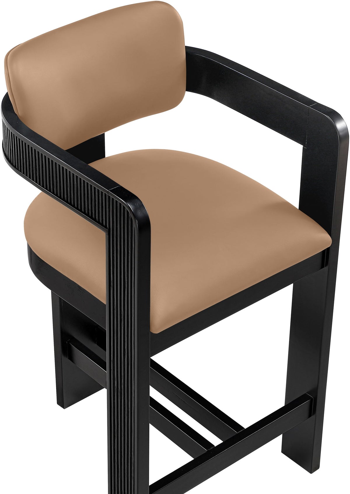 Sacha - Vegan Leather Upholstered Counter Stool With Black Base