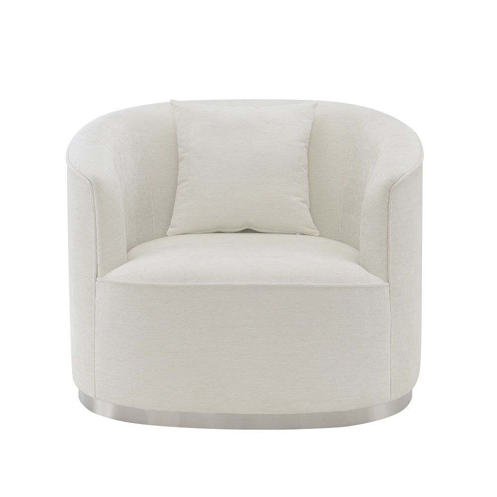 Odette - Chair With Pillow - Beige Chenille