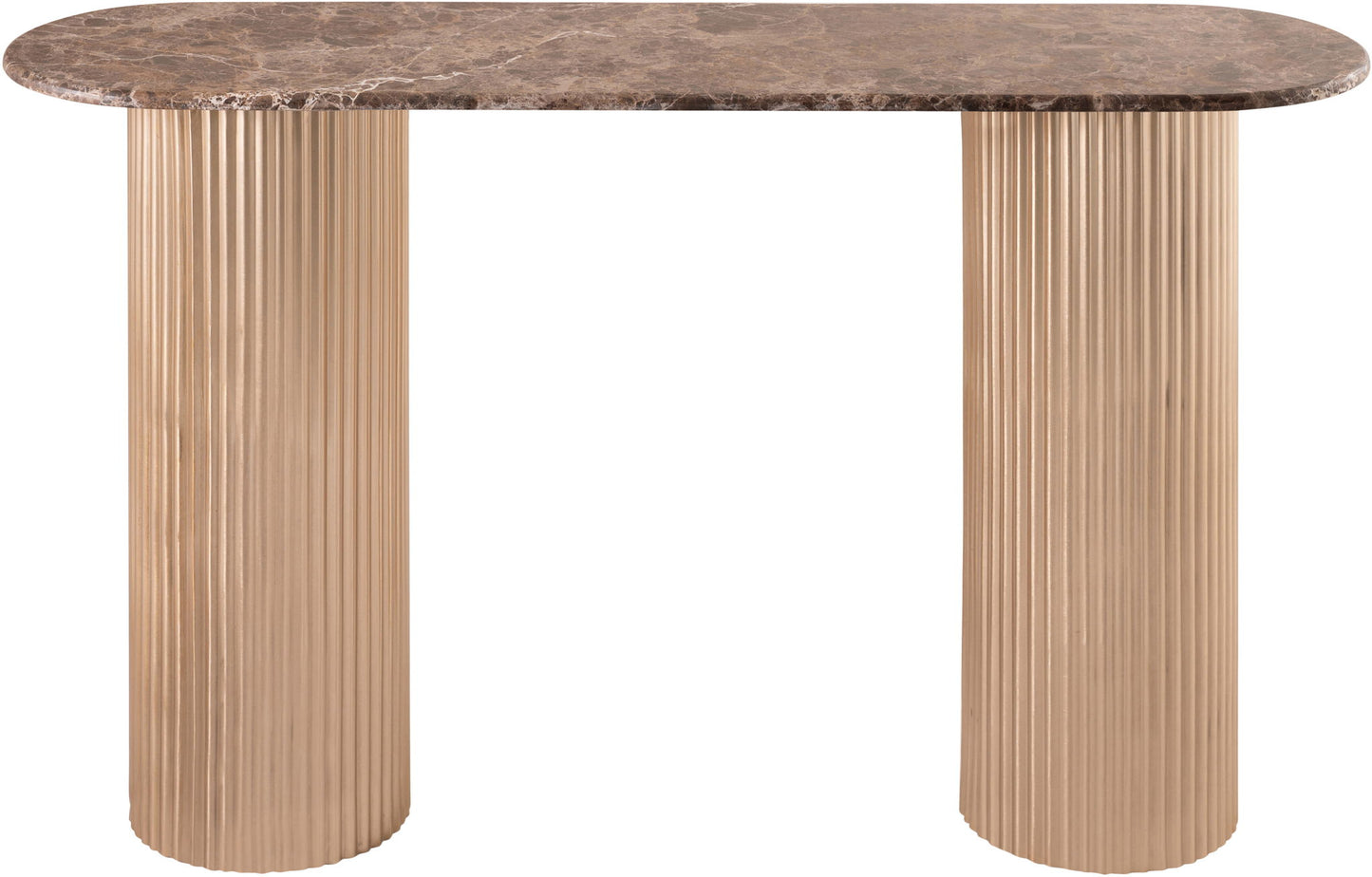 Cindra - Genuine Marble Top And Iron Base Console Table