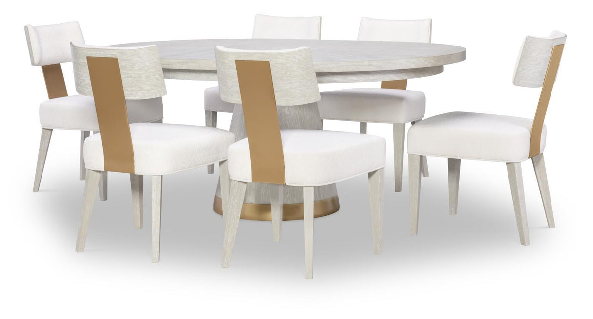 Miramar - Complete Round Dining Table - Oyster