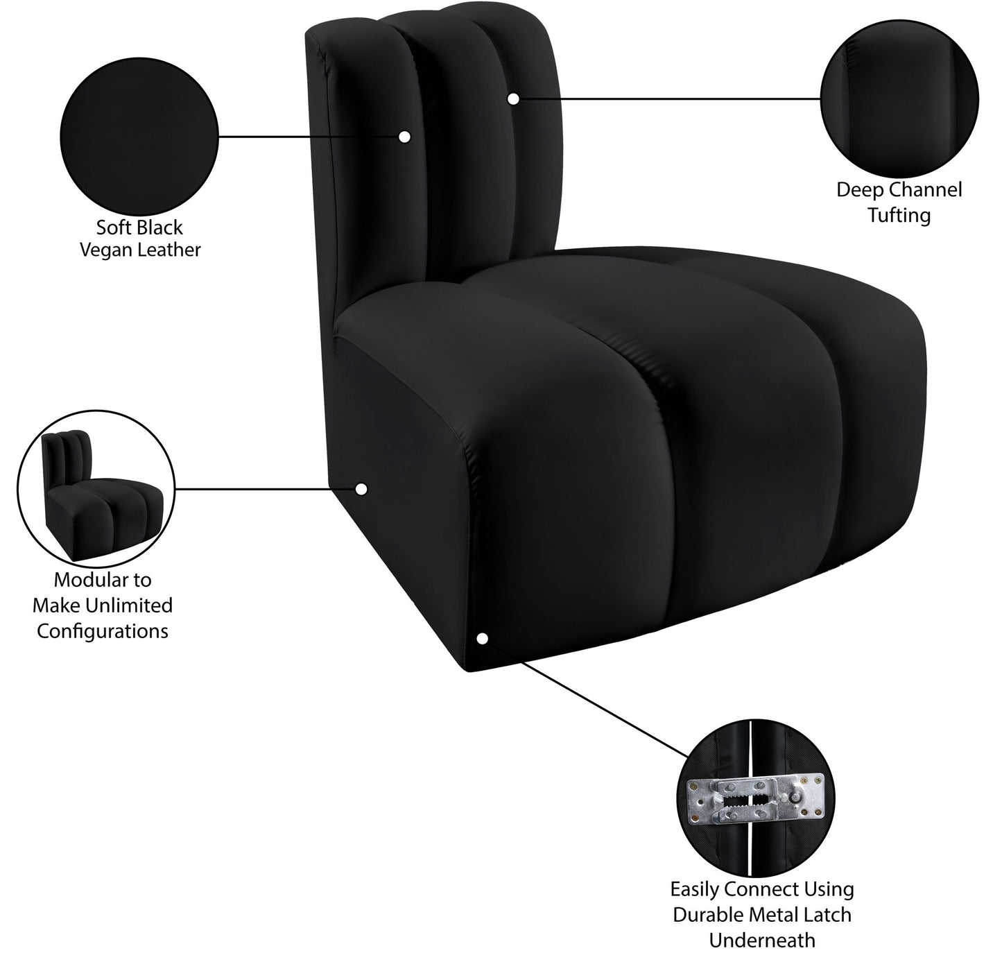 Arc - Faux Leather Reverse Corner Chair