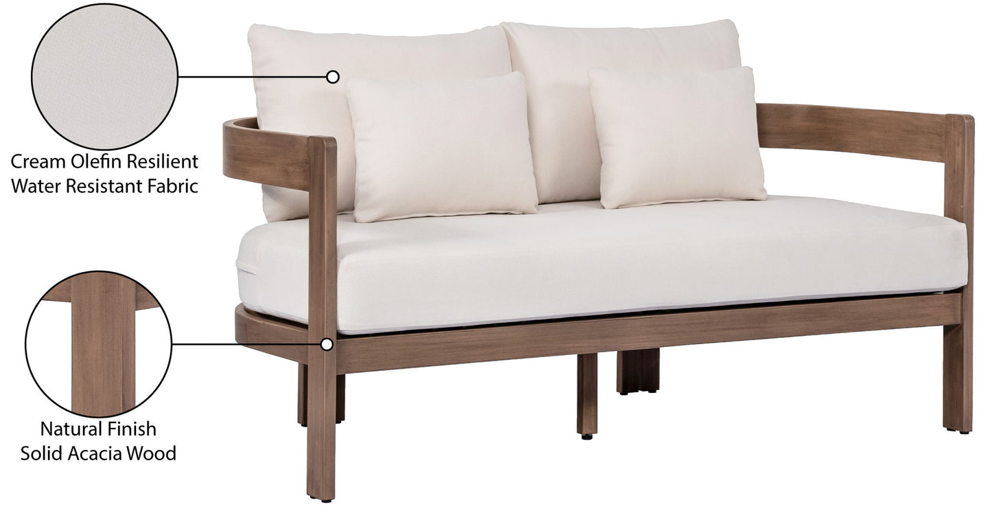 Newport - Water Resistant Fabric 65" Upholstered Outdoor Patio Loveseat