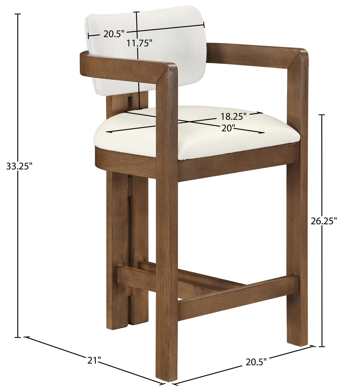 Ravina - Upholstered Counter Stool With Stained Brown Base