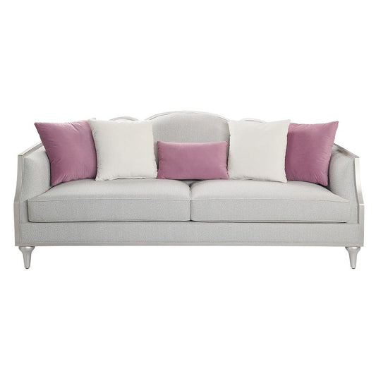 Kasa - Sofa With 5 Pillows - Beige Linen & Champagne