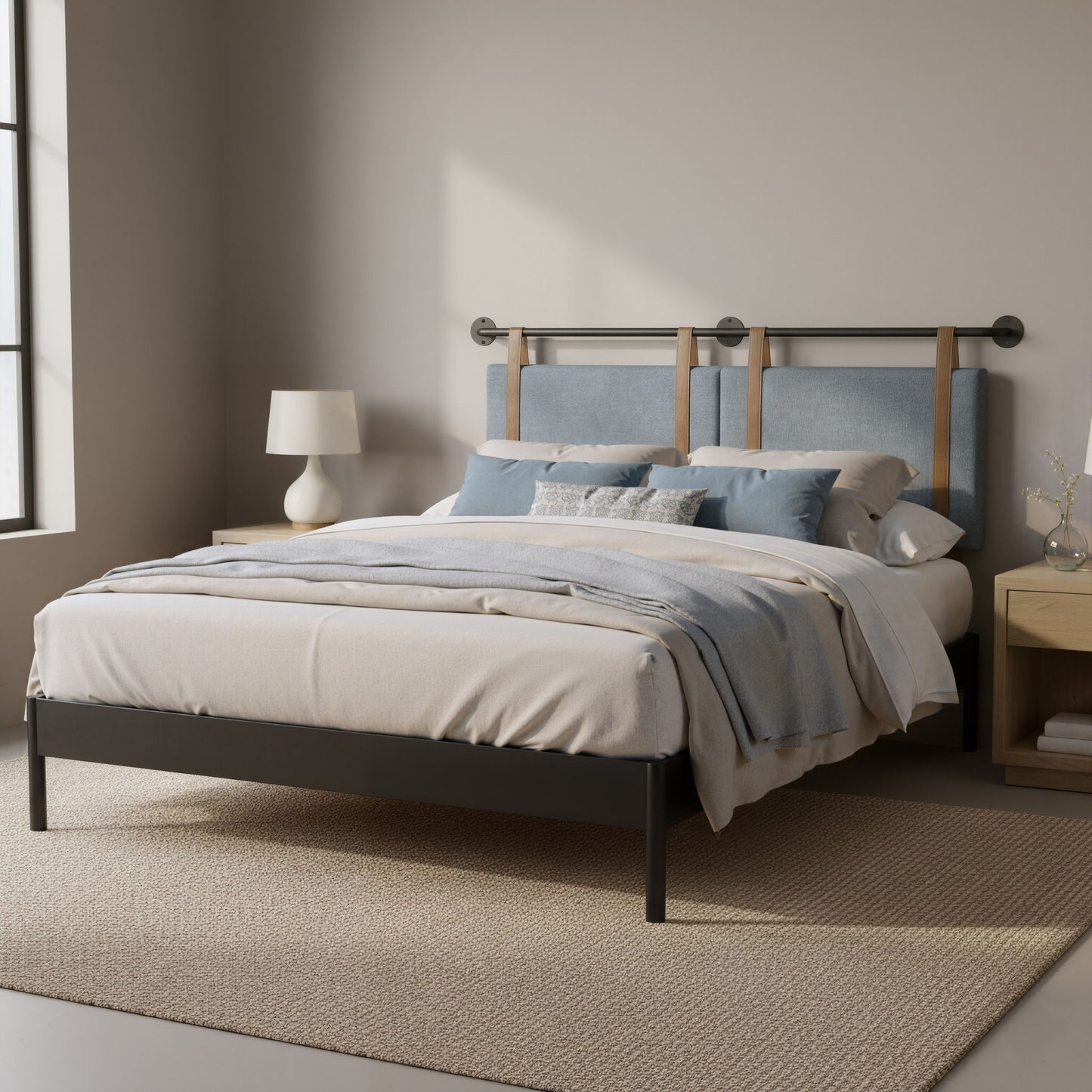 Zeva - Floating Queen Headboard - Gray