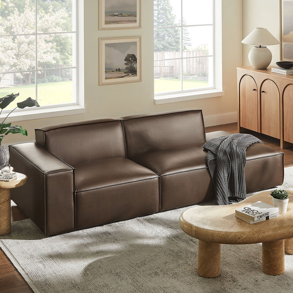 Restore 2-Piece Vegan Leather Modular Loveseat - Espresso