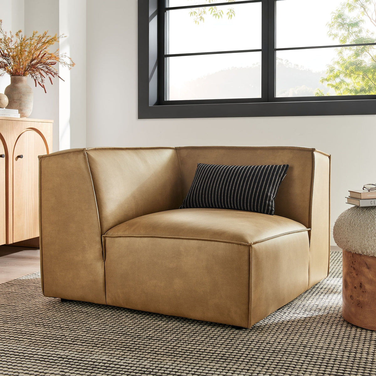 Restore Vegan Leather Modular Corner Chair - Toast