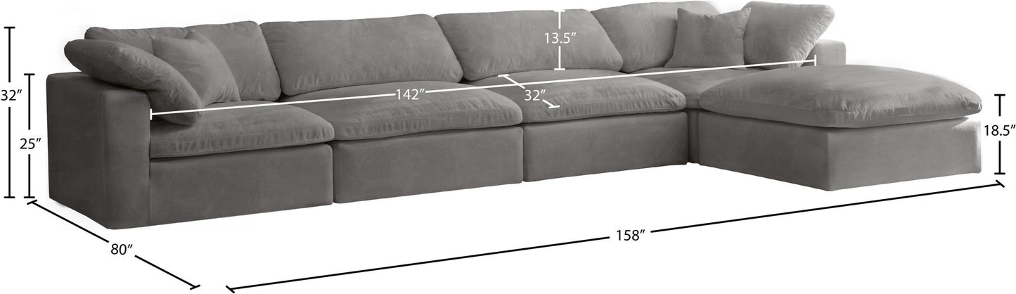 Cozy - 5 Piece Modular Sectional With Chaise