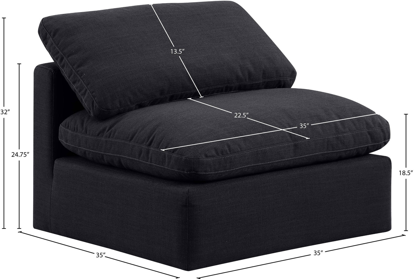 Indulge - Linen Armless Chair
