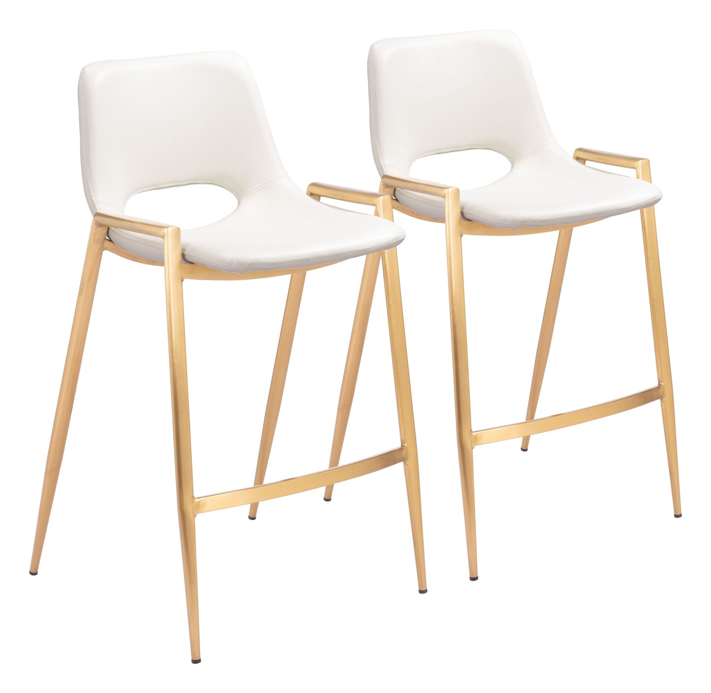 Desi - Counter Stool With Gold Legs (Set of 2)