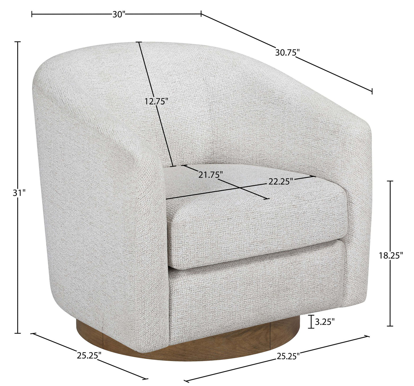 Modra - Performance Fabric Upholstered Swivel Accent Chair