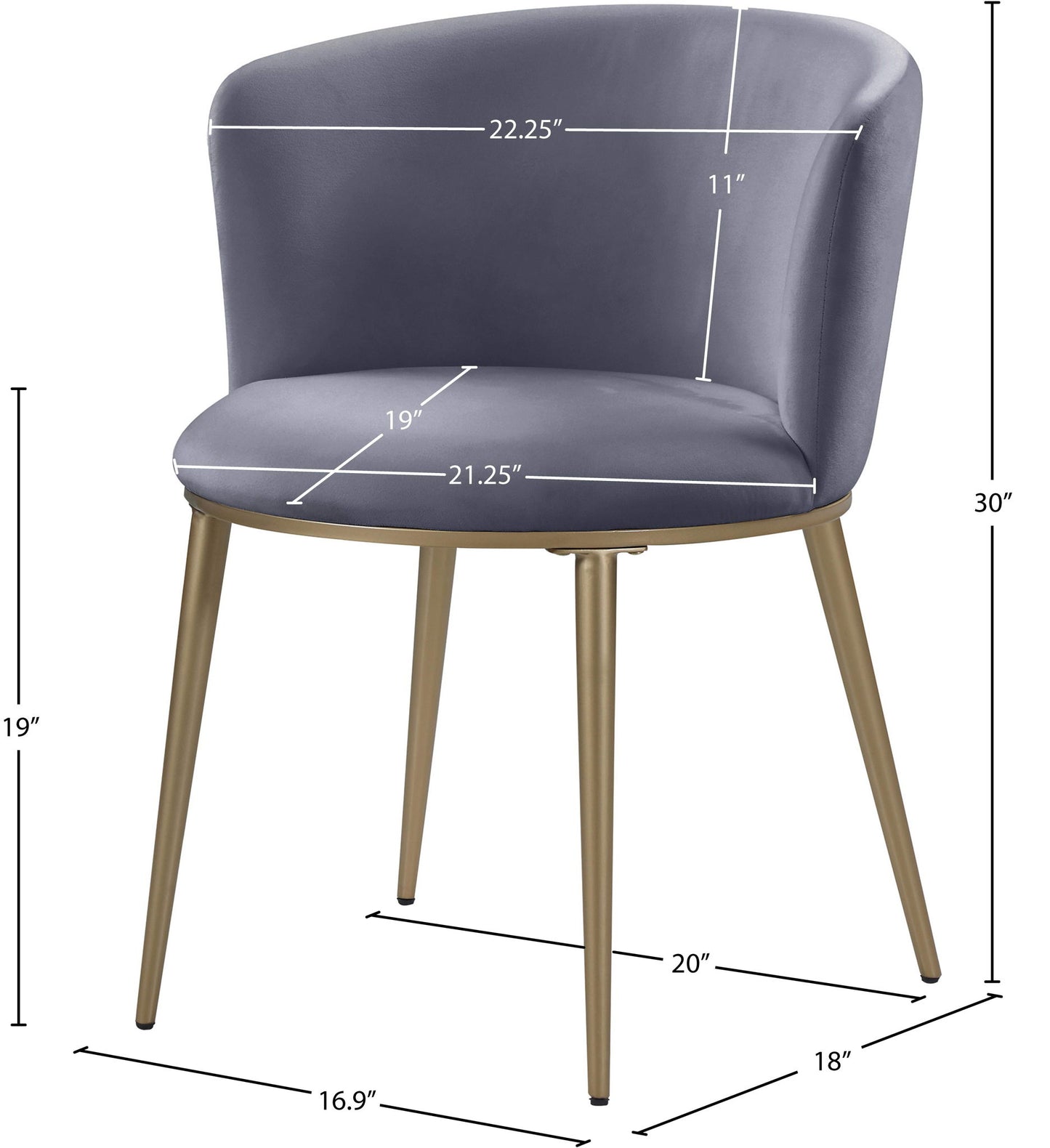 Skylar - Dining Chair with Gold Legs (Set of 2)