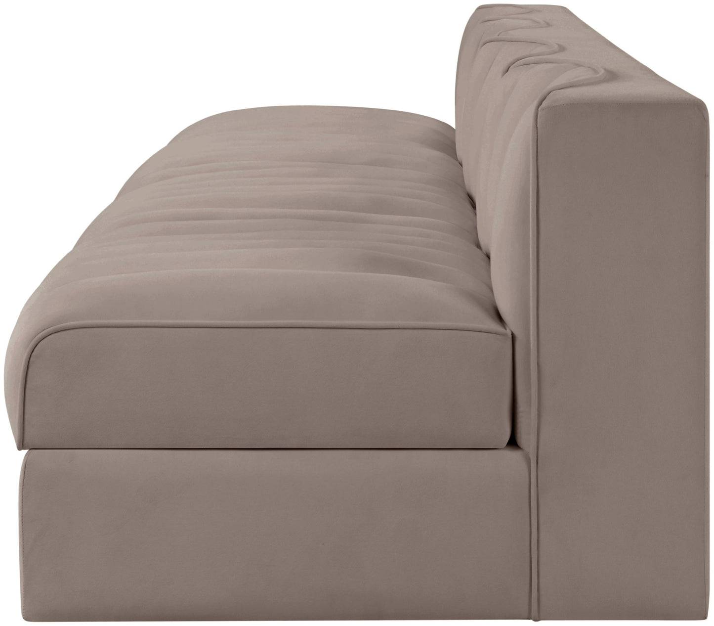 Rummi - Armless Velvet Performance Fabric Upholstered 4 Piece Modular Sofa