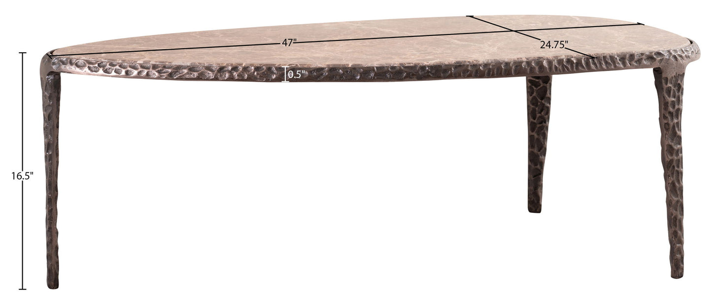 Gild - Aluminum Base And Genuine Marble Top Table - Bronze Finish