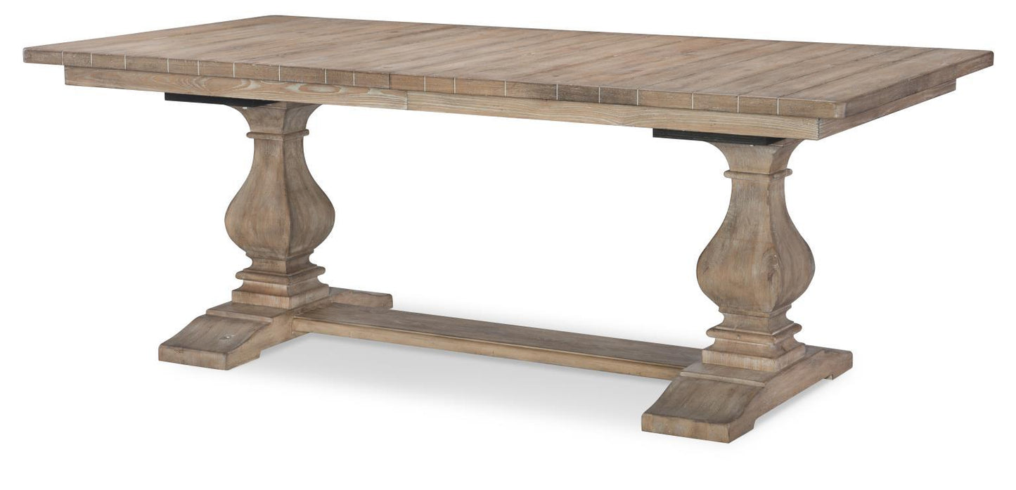 Monteverdi - Complete Rectangular Trestle Table - Sun-Bleached Cypress