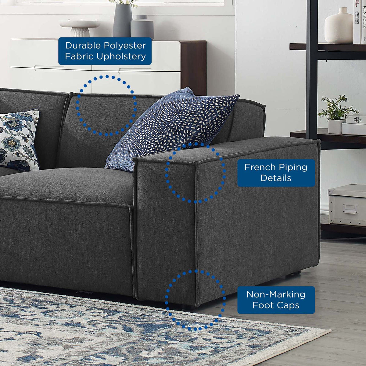 Restore 2-Piece Sectional Sofa - Charcoal