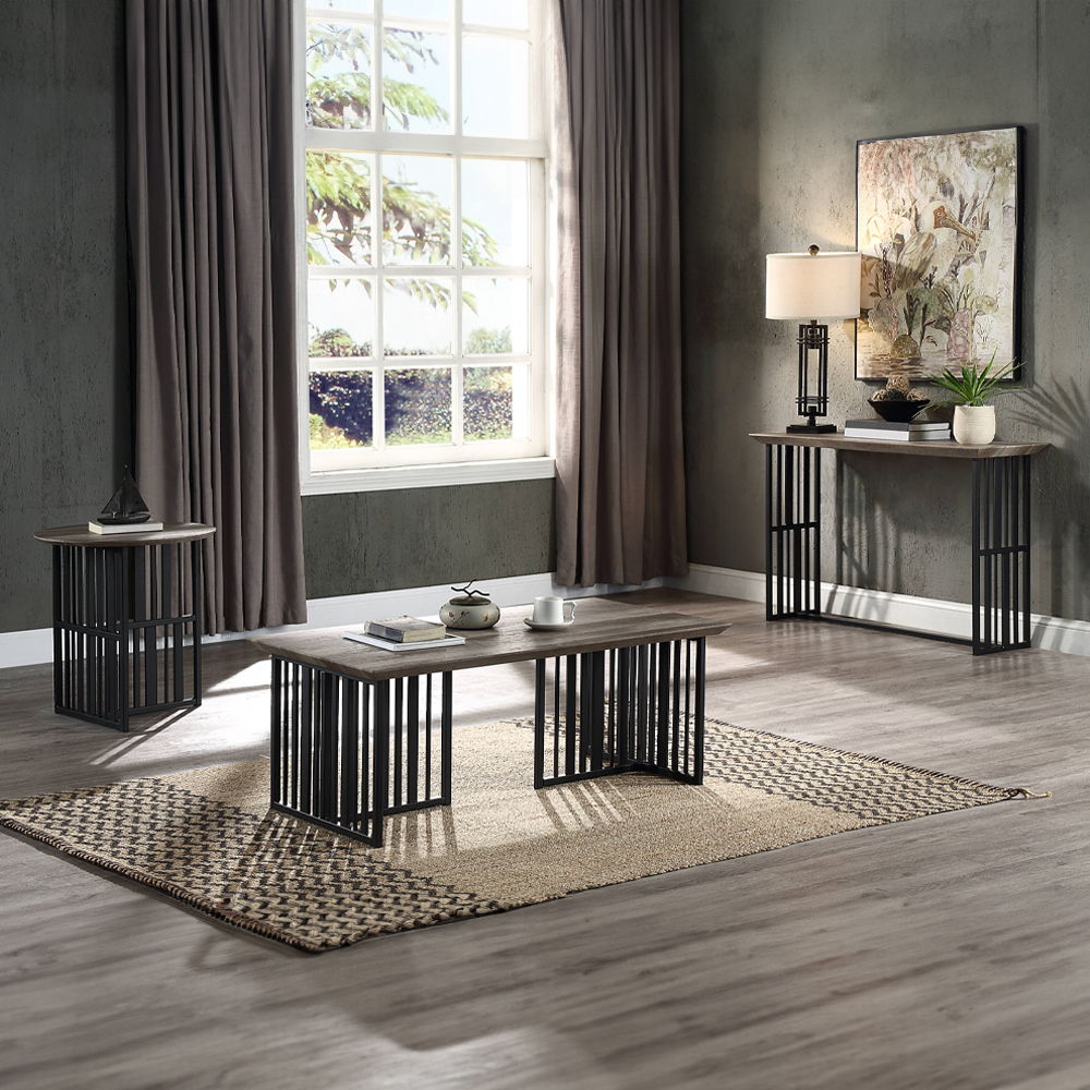 Zudora - Coffee Table - Antique Oak & Black