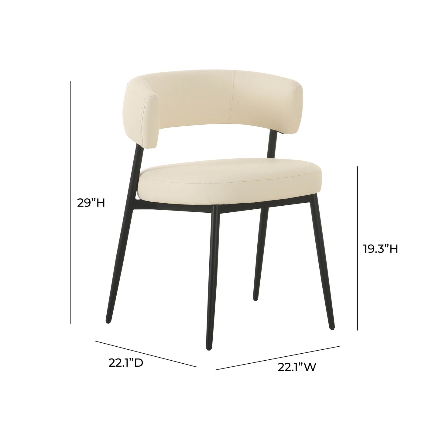 Maxine - Vegan Leather Dining Chair - Cream