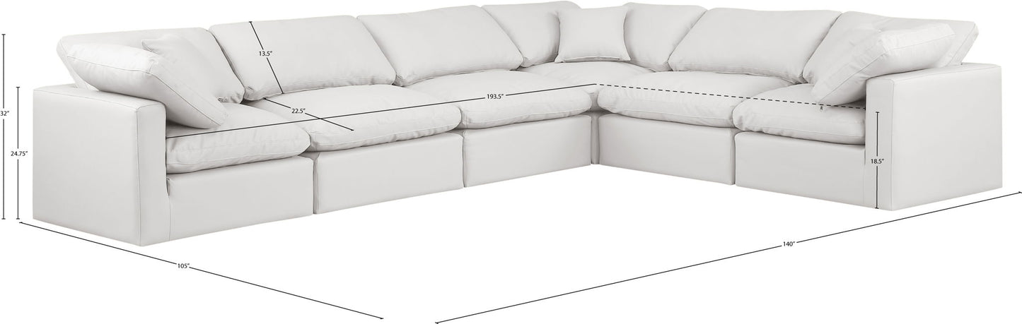 Indulge - Faux Leather 6 Piece Modular Corner Sectional