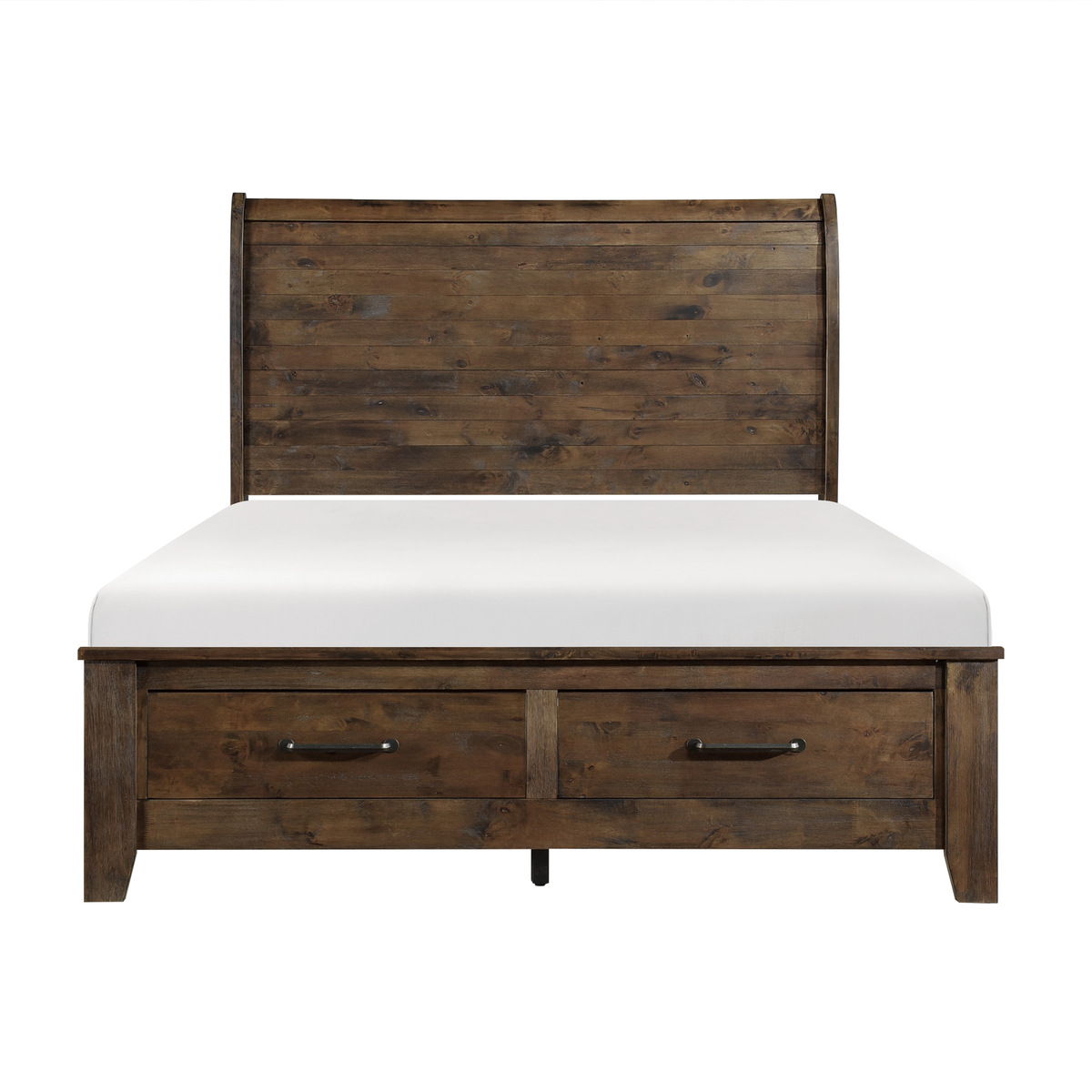 Jerrick Queen Sleigh Platform Bed with Footboard Storage