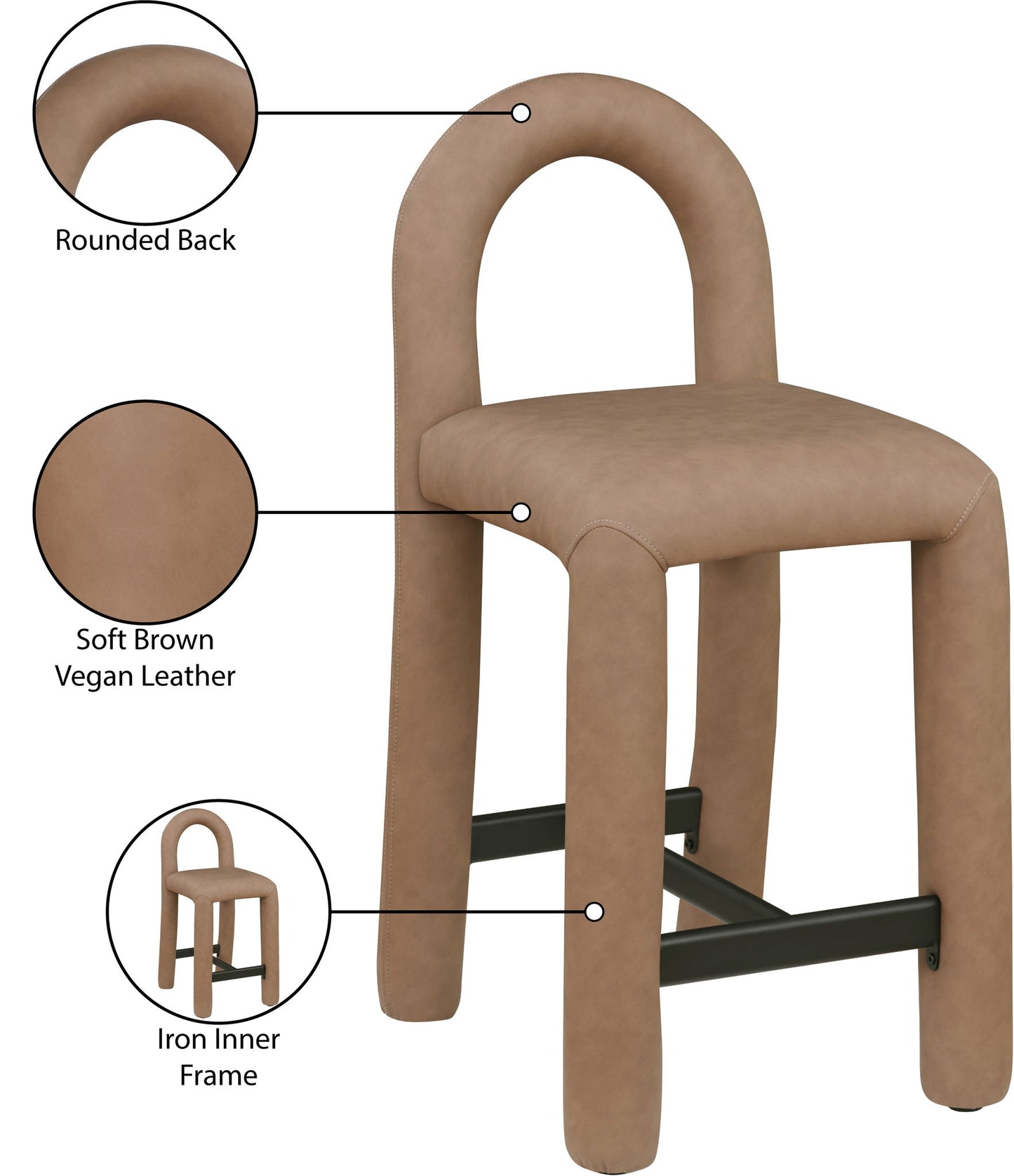 Amari - Faux Leather Stool