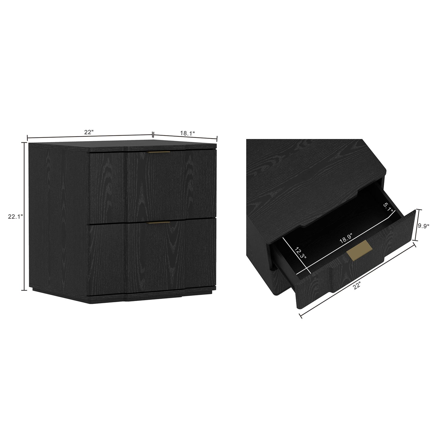 Manhattan Clive - 2-Drawer Accent Nightstand