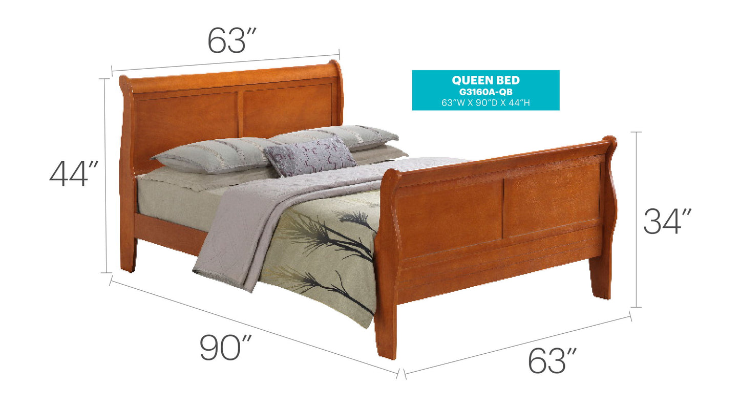 Glory Furniture - Louis Phillipe - Sleigh Bed