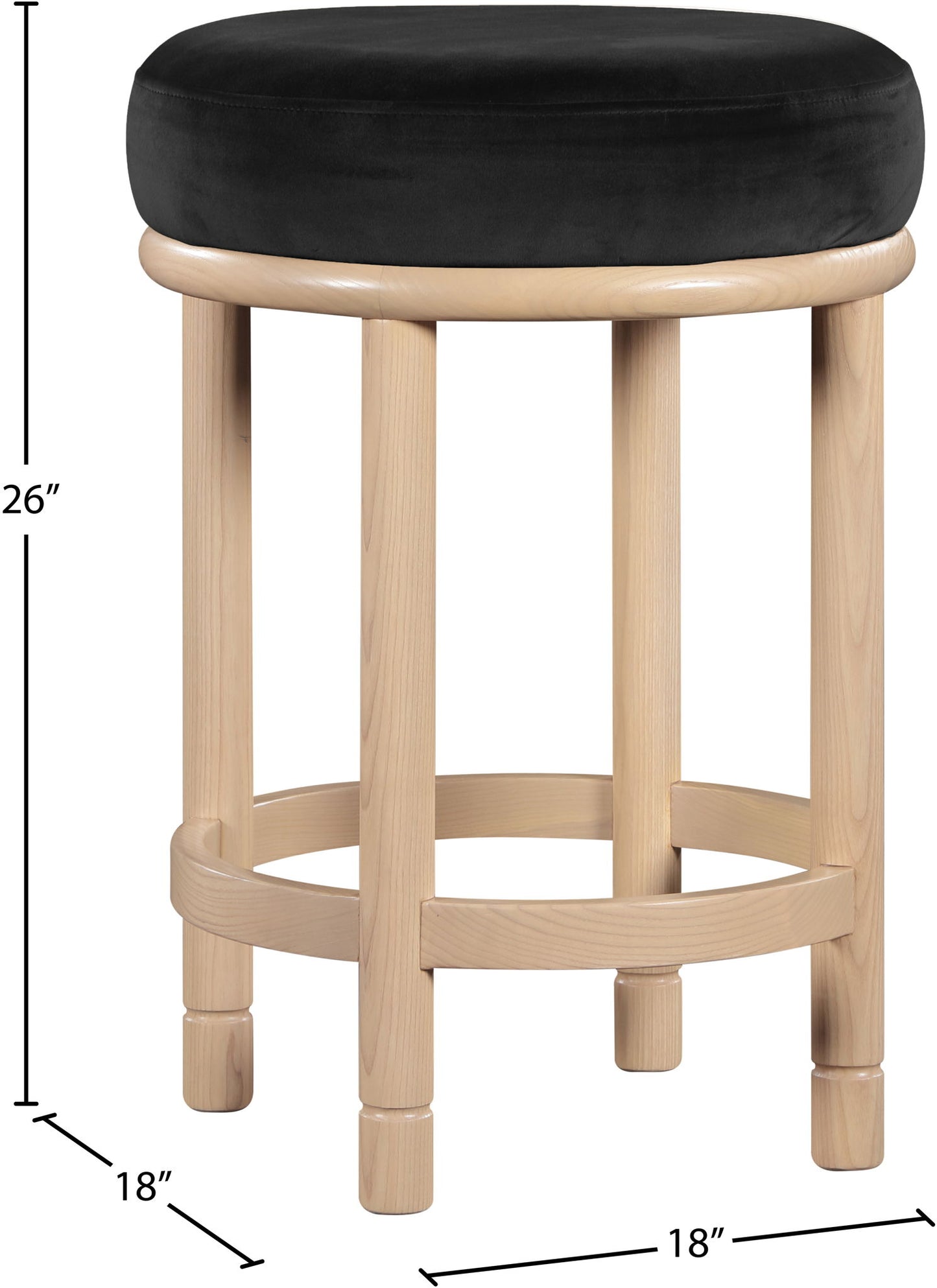 Monette - Counter Stool With Natural Base