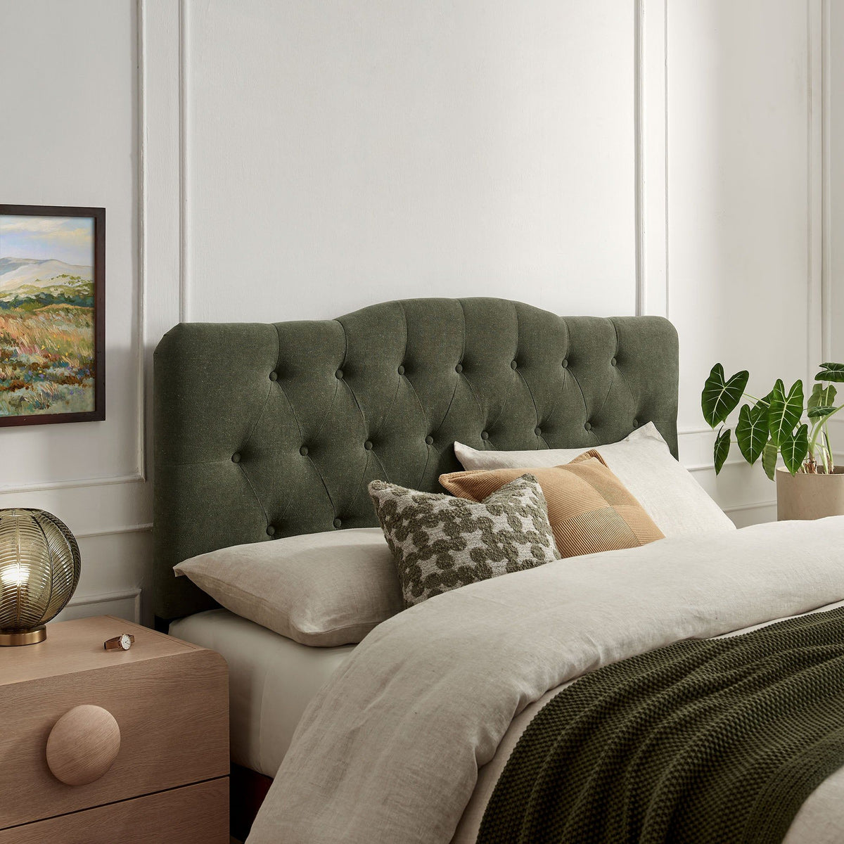 Annabel Upholstered Headboard - King, Sage