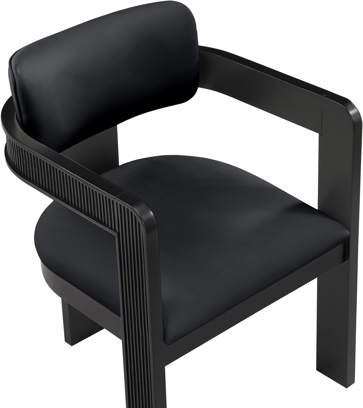 Sacha - Vegan Leather Upholstered Dining Chair With Black Base (Set of 2)