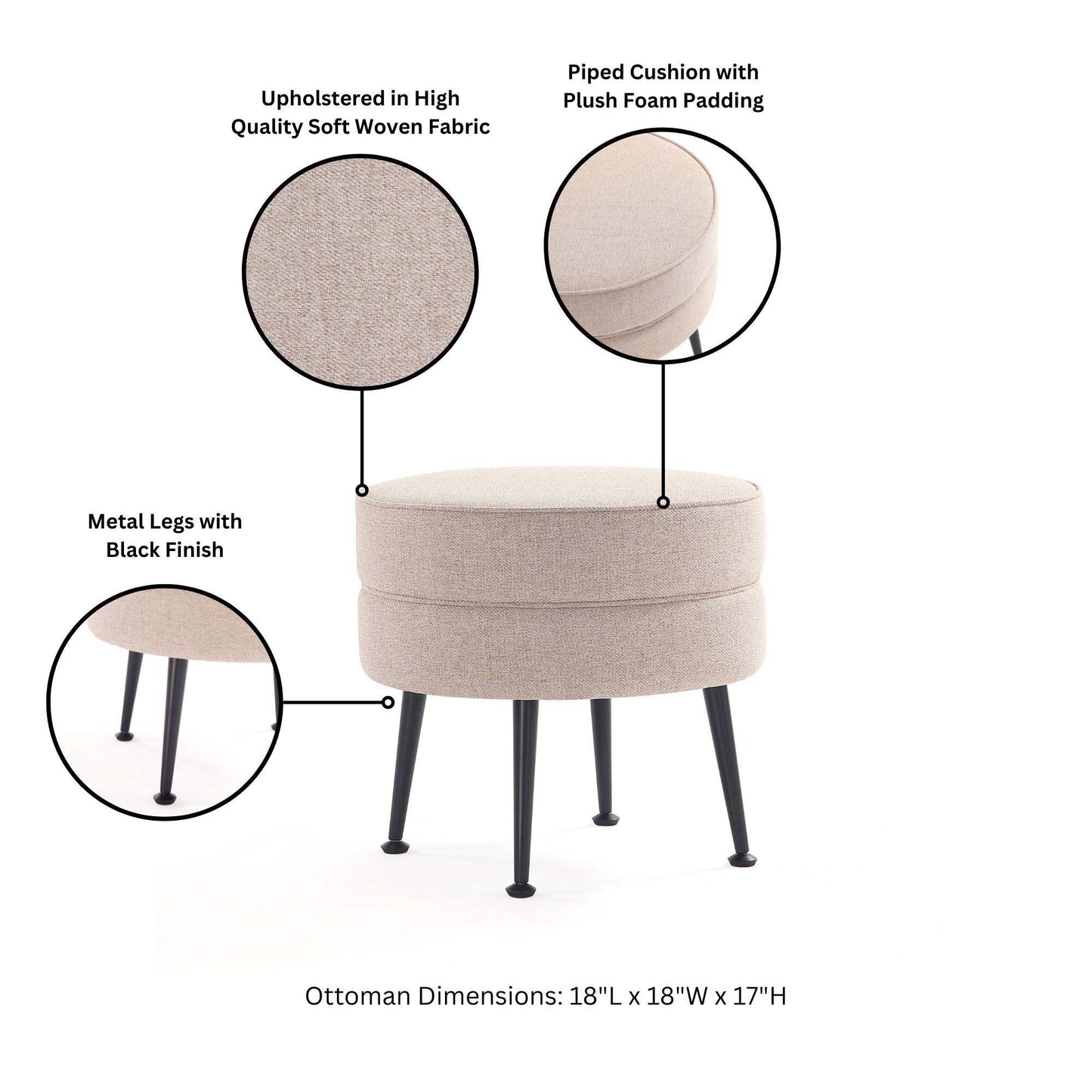 Manhattan Bailey - Accent Ottoman