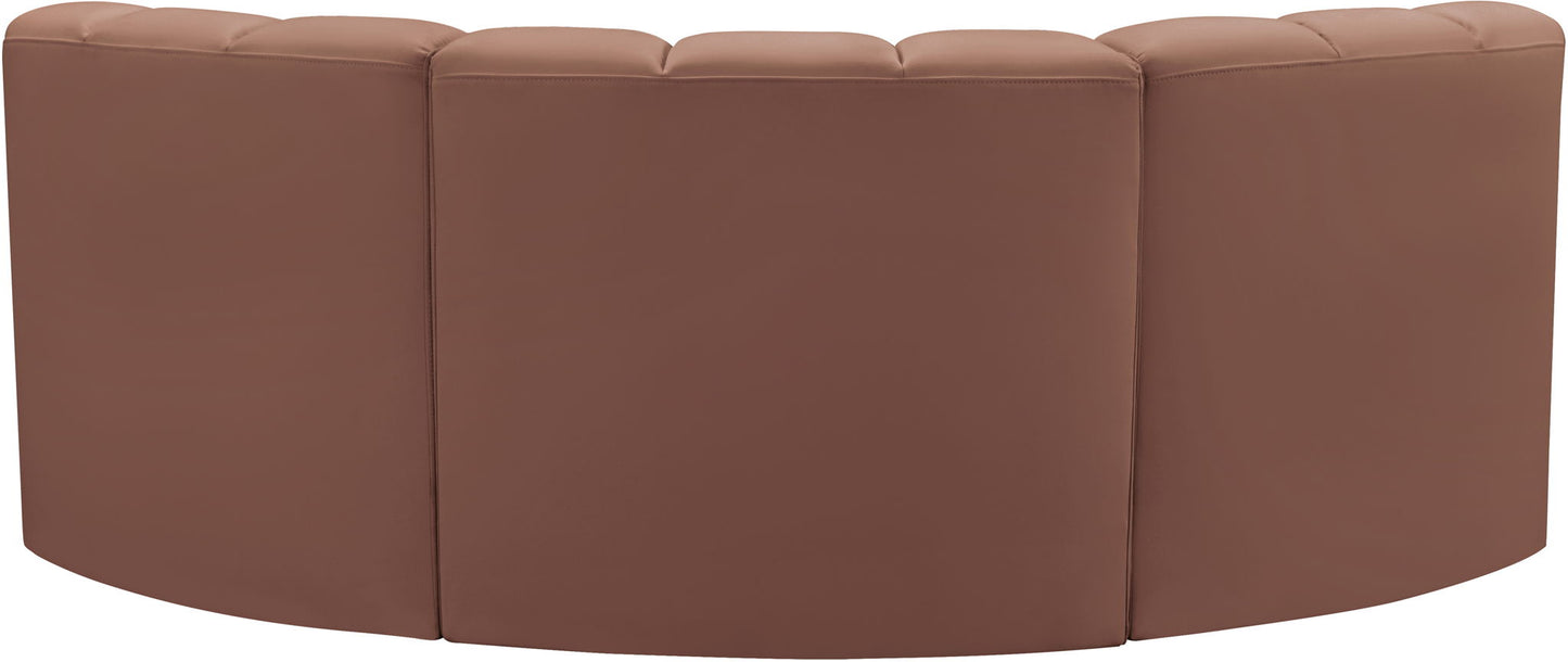 Arc - Faux Leather 3 Piece Modular U-Shaped Sofa